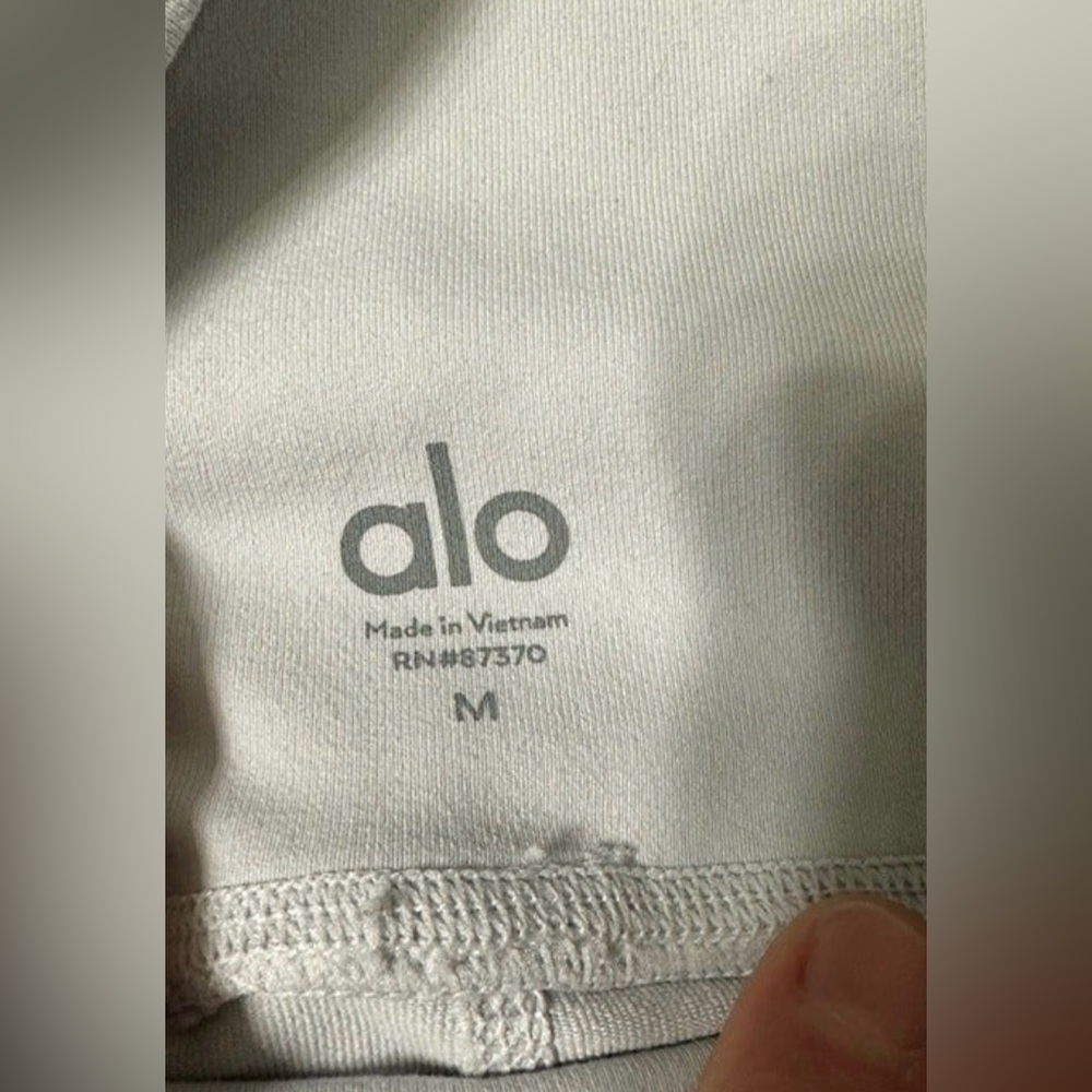 Alo Yoga Moto Leggings | White / Dove Gray | Size M - Picture 9 of 12